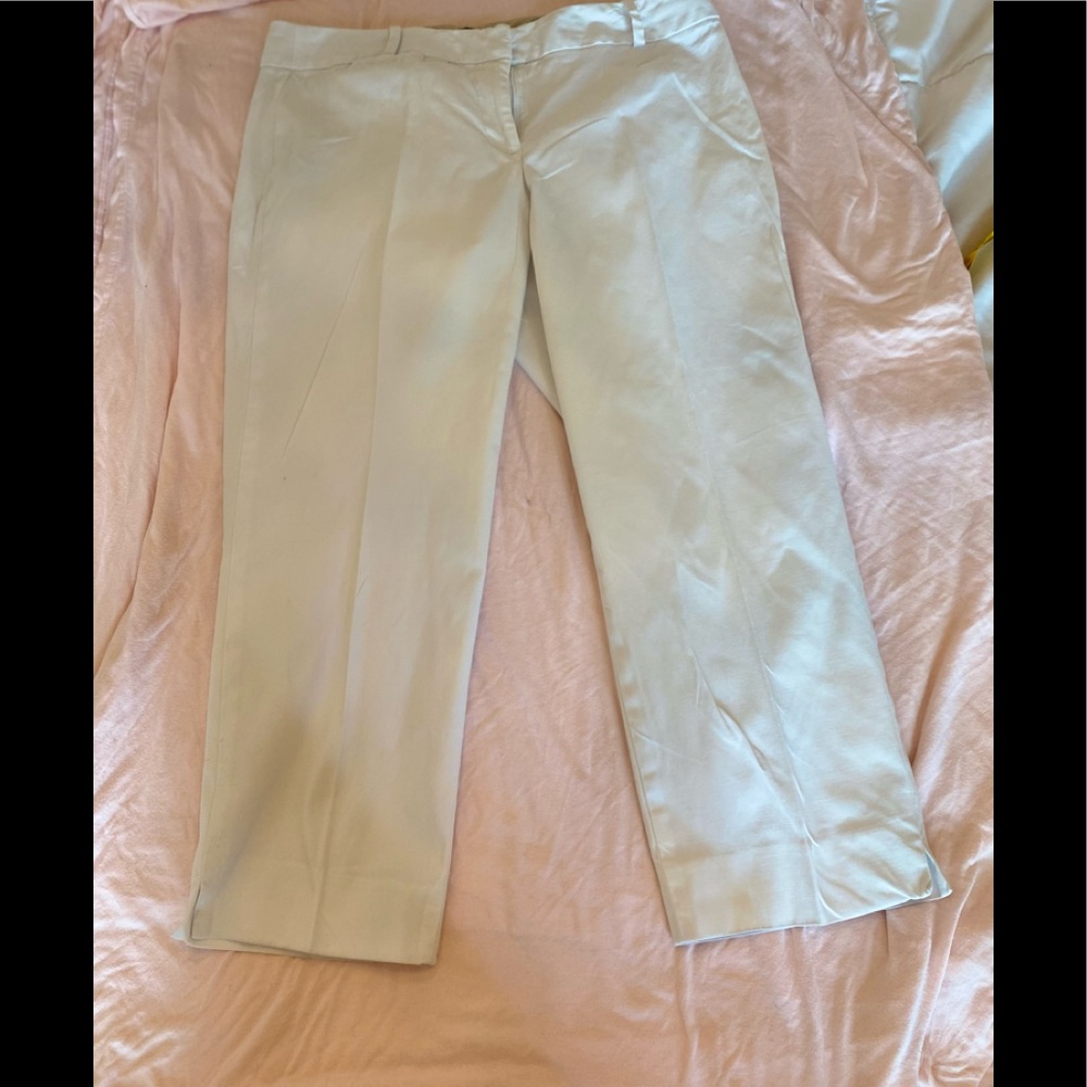 White cropped pants from Talbots!  8p, signature series